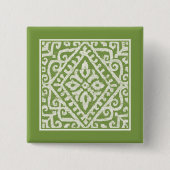 Amadora Green Pattern Vierkante Button 5,1 Cm (Voorkant)