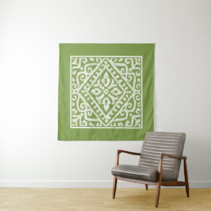 Amadora Green Pattern Wandkleed