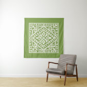 Amadora Green Pattern Wandkleed (In situ)