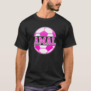 Amal Name Girls Soccer Play Football Sports T-shirt