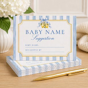 Amalfi Citroen Baby Shower Naam Suggestie Kaart