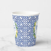 Amalfi-citroen Bruiloftsfeest Koppelsmonogram Papieren Bekers (Rechts)