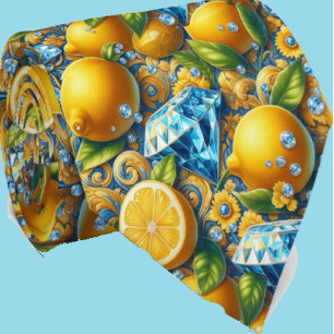 Amalfi Citroen Mediterrane Faux Diamanten Faux Zij Stropdas