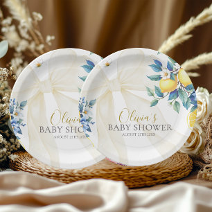 Amalfi Citrus Tegel Citroen Mediterrane Baby Showe Papieren Bordje
