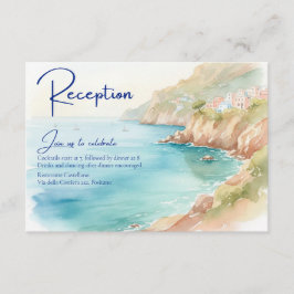 Amalfi Coast Amore | Italy Sea Wedding Reception Informatiekaartje