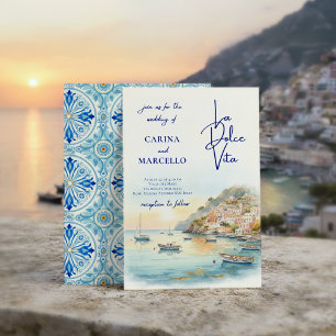 Amalfi Coast Amore La Dolce Vita Zonsondergang T Kaart
