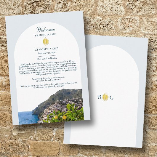 Amalfi Coast Arch Italy Lemons Wedding Itinerary Programma