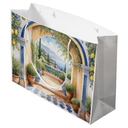 Amalfi Coast Archway Mediterraan uitzicht Groot Cadeauzakje (Achterkant Gekanteld)