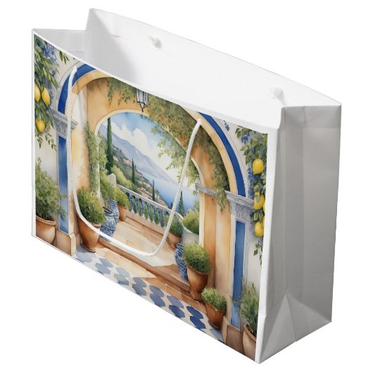 Amalfi Coast Archway Mediterraan uitzicht Groot Cadeauzakje (Voorkant Gekanteld)
