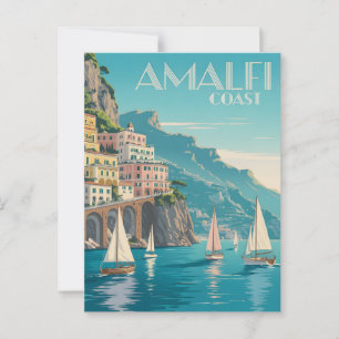 Amalfi Coast art deco Briefkaart
