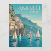 Amalfi Coast art deco Briefkaart (Voorkant)