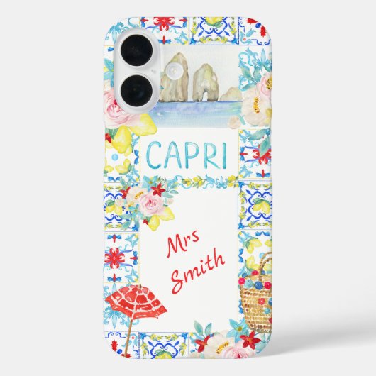 Amalfi Coast Capri Blue Tiles Bridal Case-Mate iPhone Case (Achterkant)