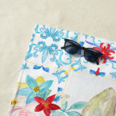 Amalfi Coast Capri Blue Tiles Wedding Strandlaken (In situ)