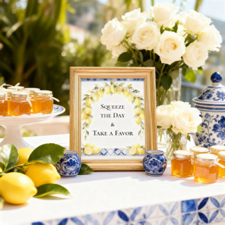 Amalfi Coast Citroen Baby Borrel Favor Poster