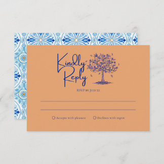 Amalfi Coast Citrus Orange Wedding RSVP Kaartje