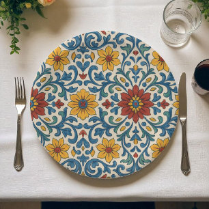 Amalfi Coast Floral Elegant Boheems Botanisch Papieren Bordje