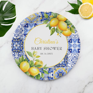 Amalfi Coast Italiaans Baby shower Papieren Bordje