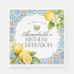 Amalfi Coast Italiaanse Verjaardagsfeesttafel Deco Servet