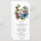 Amalfi Coast Italië bloemenbruiloft menukaarten Menu (Voorkant / Achterkant)