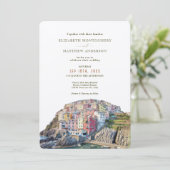 Amalfi Coast Italie Destination Mariage Invitation (Debout devant)