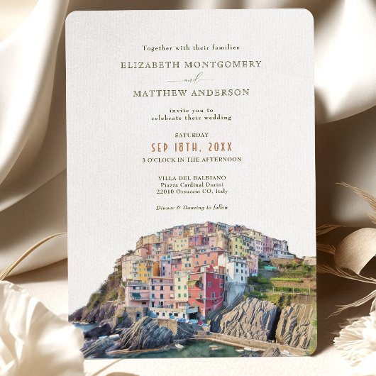 Amalfi Coast Italie Destination Mariage Invitation