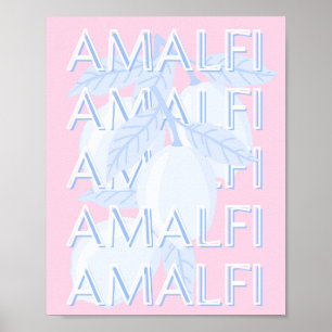 Amalfi Coast, Italië, Reiskunst, Preppy Poster