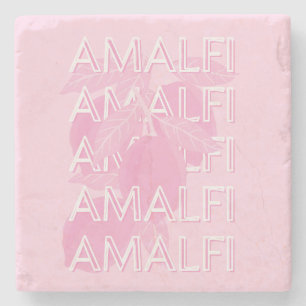 Amalfi Coast, Italië, Reiskunst, Preppy, Roze Stenen Onderzetter