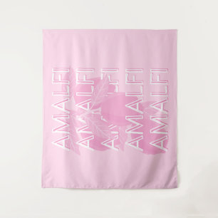 Amalfi Coast, Italië, Reiskunst, Preppy, Roze Wandkleed