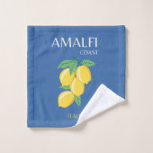 Amalfi Coast, Italië, Reiskunst, Retro, Blauw Bad Handdoek (Wasdoekje)
