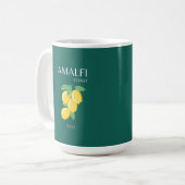 Amalfi Coast, Italië, Reiskunst, Retro, Groen Koffiemok (Voorkant links)