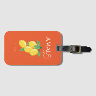 Amalfi Coast, Italië, Reiskunst, Retro, Oranje Bagagelabel