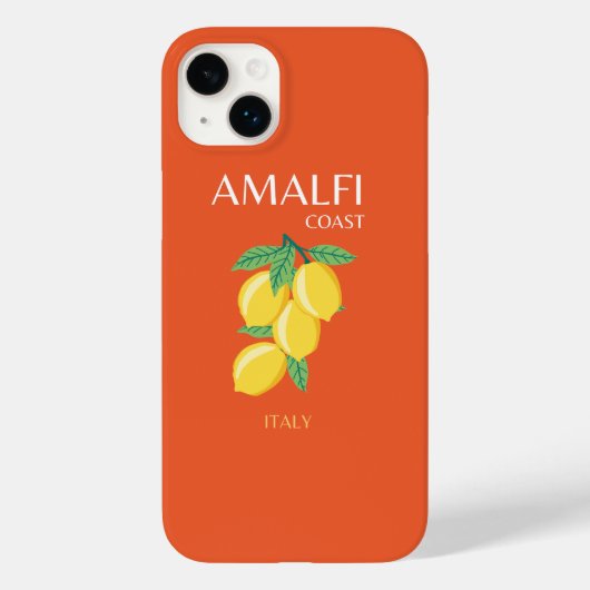 Amalfi Coast, Italië, Reiskunst, Retro, Oranje Case-Mate iPhone Case (Achterkant)