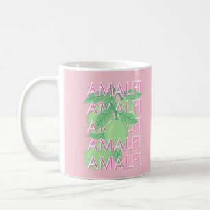 Amalfi Coast, Italië Reiskunst, Roze Koffiemok