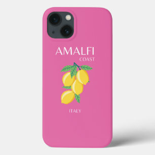 Amalfi Coast, Italië, Reiskunst, Roze, Preppy iPhone 13 Hoesje