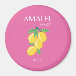 Amalfi Coast, Italië, Reiskunst, Roze, Preppy Magneet
