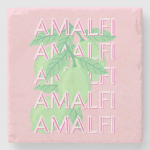 Amalfi Coast, Italië Reiskunst, Roze Stenen Onderzetter