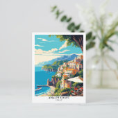 Amalfi Coast Italië Reizen Retro Briefkaart (Staand voorkant)