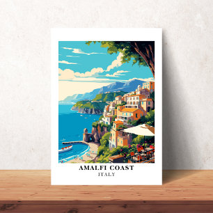 Amalfi Coast Italië Reizen Retro Poster