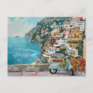 Amalfi Coast, Italië Retro Reizen Briefkaart