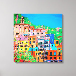 Amalfi Coast Italië schilderachtig Mediterrane Cli Canvas Afdruk