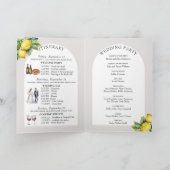 Amalfi Coast Italië Waterverf Bestemming Bruiloft Programma (Binnen)