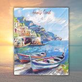 Amalfi Coast Italië Waterverf Sketch | Fleece Deken