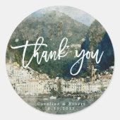 Amalfi coast Italien mariage merci sticker (Devant)