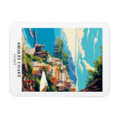 Amalfi Coast Italy Retro Travel Souvenir  Magneet (Horizontaal)