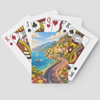 Amalfi Coast Italy Riviera Vintage Travel Deck Pokerkaarten