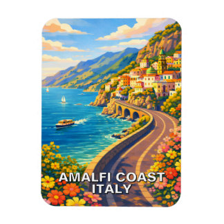 Amalfi Coast Italy Riviera Vintage Travel Magneet