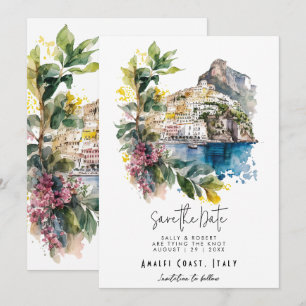 Amalfi Coast Italy save the date card Bedankkaart