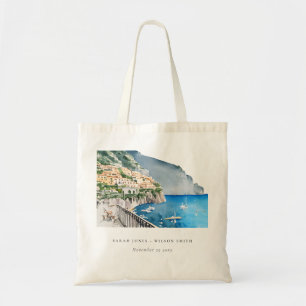 Amalfi Coast Italy Waterverf Landscape Weddenschap Tote Bag