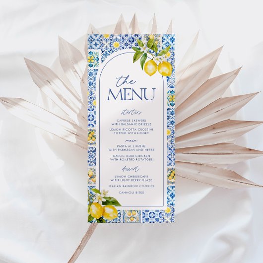 Amalfi Coast Lemon Baby shower Menu