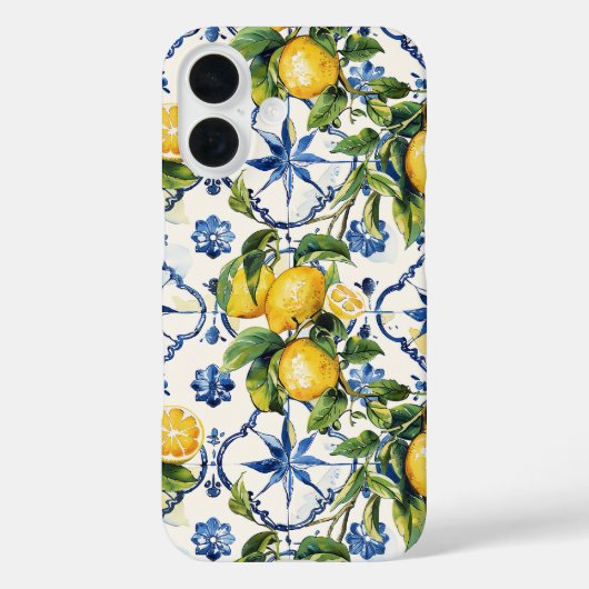 Amalfi Coast Lemon en Tegels Patroon Case-Mate iPhone Case (Achterkant)